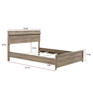 Base de Cama Matrimonial Moderna Rústica de Madera, 1 Pieza, Mueble de Dormitorio Bien Hecho con Acabado de Madera Natural - Product Image 4