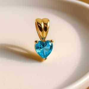 Colgante de Corazón de Topacio Azul Suizo, Plata de Ley 925, Chapado en Oro de 14K, Piedra de Nacimiento de Diciembre, Joyería Hecha a Mano, Regalo - Product Image 6