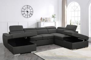 <span class=keywords><strong>Sofá</strong></span> <span class=keywords><strong>Cama</strong></span> Convertible Impermeable de Tela de Microfibra con Almacenamiento, <span class=keywords><strong>Sofá</strong></span> Seccional en Forma de L, <span class=keywords><strong>Sofá</strong></span> <span class=keywords><strong>Cama</strong></span> Plegable para Espacios Pequeños - Product Image 4