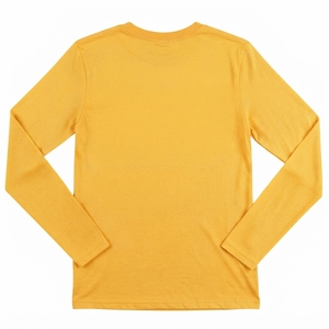เสื้อยืดแขนยาวสีเหลืองพิมพ์ลายกราฟิก คอตตอน คอกลม สไตล์ลำลองสำหรับผู้หญิง ราคาถูกจากโรงงาน รับผลิตตามแบบ - Product Image 2