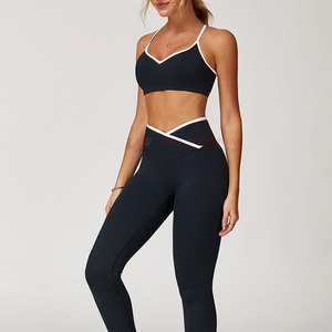 Conjunto de Yoga para Mujer con Logotipo Personalizado de Nuevo Diseño, de Alta Calidad, Secado Rápido, Transpirable y Ligero, Conjunto de 2 Piezas, Marca Internacional - Product Image 6