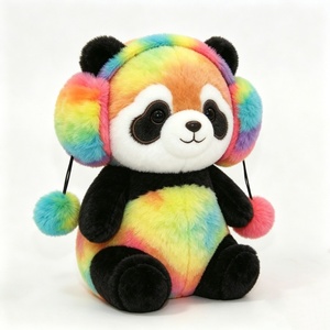 Peluche de panda rojo personalizado, peluche de panda rojo multicolor, peluche de panda rojo arcoíris, peluche de panda rojo con efecto tie-dye - Product Image 2