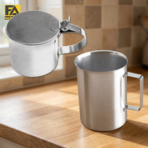 Mug à expectorations en acier inoxydable avec couvercle et poignée pour usage médical – Meilleur prix de gros - Product Image 2