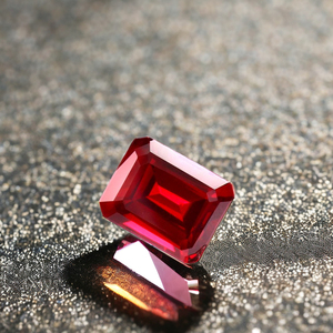 Pierres précieuses octogonales rubis à facettes de laboratoire Pierres précieuses rouges calibrées pour bijoux Pierres traitées thermiquement - Product Image 4