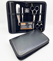 Coupe et Ciseaux Amincissants Kit Ensemble De Ciseaux De Coiffure avec Rasoir et Peigne Pochette En Cuir Salon Professionnel 6 "HARL-8001