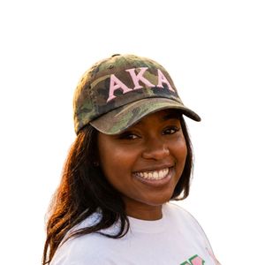 Gorra de Béisbol de Camuflaje con Letras AKA, Ajustable, de Algodón, con Bordado Rosa, para Mujeres, Estilo Sororidad Griega - Product Image 2
