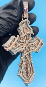 Pendentif Croix Luxe Sertie de Diamants Moissanite en Argent Sterling 925, Breloque Croix Religieuse pour Hommes, Bijoux Hip Hop - Product Image 6