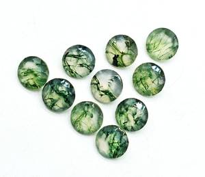 Piedras Sueltas de Ágata Musgosa Natural con Corte Redondo y Facetado, Tamaño Calibrado, Bajo MOQ, Para Negocios de Joyería, Proveedor Mayorista, Joyero de Oriente Medio - Product Image 2