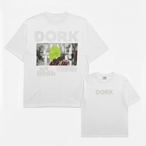 T-shirts blancs de haute qualité en gros, personnalisables avec impression graphique, en coton, unis, surdimensionnés, épais, pour hommes - Product Image 5