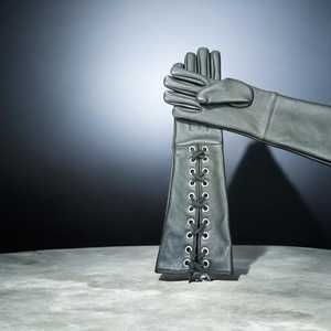 Guantes de cuero con pantalla táctil para mujer - Accesorios para fiestas, motociclistas y bodas - Product Image 5