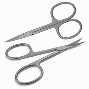 Pack of 2 <b>Nail</b> Scissors Set 3.5 Inch Straight & Curved Stainless Steel Manicure Pedicure <b>Nail</b> Cutting Professional Tool <b>Kit</b> - Product Image 1