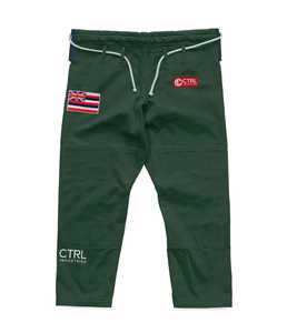 Kimono de Jiu-Jitsu Brasileño Verde de CTRL Industries, Uniforme con Logotipo Bordado, Bandera de Hawái, Unisex para Adultos, 100% Algodón - Product Image 2