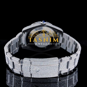 Montre sport pour homme en diamant VVS, verre arabe, plaqué or blanc, acier inoxydable, mouvement ETA, quartz tendance, pièce de monnaie, affaires - Product Image 4