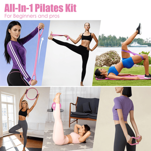 Kit Pilates Tutto-in-Uno 14 Pezzi con Bande di Resistenza e Palla da Yoga, Attrezzatura per Allenamento Completo del Corpo, Borsa per il Trasporto Inclusa - Product Image 5