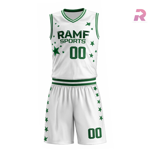Ensembles d'uniformes de basketball personnalisés sublimés en gros – Maille respirante, antibactérienne, anti-humidité, séchage rapide pour le sport - Product Image 2
