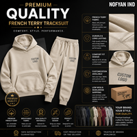 Fabricant de survêtements en molleton français sur mesure, ensemble sweat à capuche et pantalon de jogging en coton épais, marque privée, unisexe, vente en gros