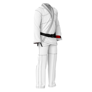 Uniforme Unisex para Adultos, Color Blanco, Tela Ligera, Cinturón de Alto Nivel, para Entrenamiento de Taekwondo y BJJ, Lavable, Personalizable, Precio Económico - Product Image 5