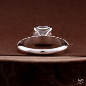 Cushion cut 3 CT lab grown <b>diamond</b> <b>ring</b> micro pave band 10K white gold statement engagement <b>ring</b> - Product Image 3