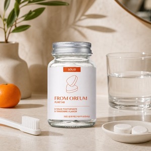 [FROM OREUM] Dentifrice solide pour chambre d'hôtel, saveur mandarine de Jeju, 60 comprimés pour l'approvisionnement en articles de toilette des clients d'hôtel - Product Image 5