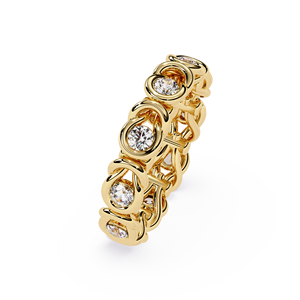 แหวนแต่งงานแบบ Infinity Knot ทองคำแท้ 18K ประดับเพชรทรงกลมเพาะเลี้ยงในห้องปฏิบัติการ สำหรับผู้หญิง เครื่องประดับเจ้าสาวชั้นดี - Product Image 5