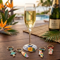 Breloques en métal personnalisées OEM pour verres à vin, identificateurs de boissons décoratifs réutilisables en émail, marqueurs pour fêtes, bars, mariages, cadeaux