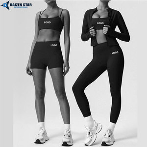 Solid Women's Yoga Set Seamless Gym Wear Fitness Sportswear 2 Piece Set Elastic Waist Front Logo - Product Image 6