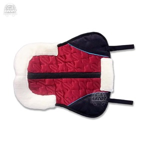 Manta de media silla de montar de algodón y forro polar ecuestre con espuma para caballo, de alta calidad, de diseño, al por mayor - Product Image 1
