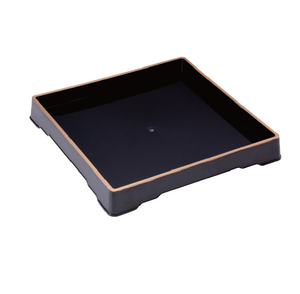 Bandeja Cuadrada Negra de PP con Borde de Cobre para Uso Doméstico, Contenedores y Empaques de Alimentos - Product Image 1
