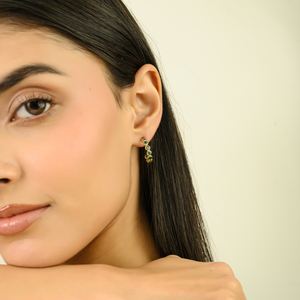 Impresionantes y Delicados Pendientes de Aro en Oro Amarillo de 18K con Esmeralda Auténtica, Elegantes para Uso Diario, Joyería al por Mayor para Mujer - Product Image 6