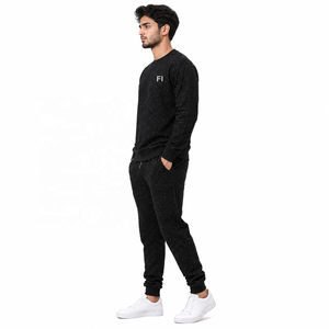 Conjunto de Sudadera y Pantalones Deportivos de Forro Polar Texturizado para Hombre con Patrón Moteado, Tela Suave de Invierno, Corte Regular, Sudaderas con Capucha B2B USA - Product Image 2