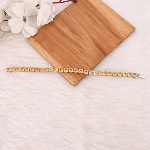 Premium 925 Sterling Silver Natural Citrine Tennis <b>Bracelet</b> Unisex Fine Jewelry - Product Image 2