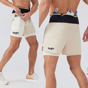 Pantalones Cortos Deportivos Térmicos al por Mayor, Pantalones Cortos Deportivos Dobles para Gimnasio, Pantalones Cortos Impermeables para Hombre con Bolsillo - Product Image 6