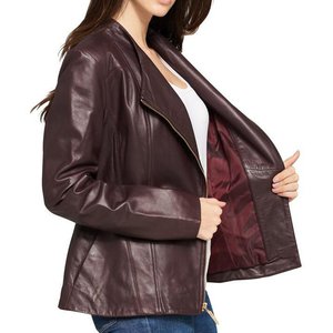 Chaquetas de mujer color marrón oscuro con logotipo personalizado RTS Sales, chaqueta moderna para invierno, abrigos de cuero elegantes, chaqueta bomber genuina Highstreet - Product Image 6