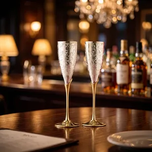 Messing Champagnergläser Set von 2 Handgefertigte Metall-Champagnerkelche Vintage Dekorative Trinkgläser Hochzeits-Tischgeschirr Hausbar Restaurant - Product Image 1