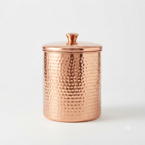 Modern Style Hammered Copper Canister Set with Lid, <b>Kitchen</b> <b>Storage</b> Containers <b>for</b> Tea Coffee Sugar, Decorative Copper <b>Jars</b> - Product Image 5