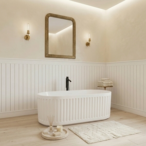 Salvere Freestanding Acrylic Soaking Bathtub FW-9920-67 Modern Eco-Friendly Durable Oval Shape Center <b>Drain</b> for <b>Bathroom</b> - Product Image 4