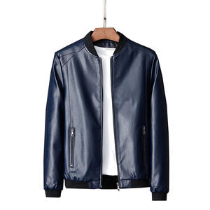 เสื้อแจ็คเก็ตหนังแท้ผู้ชายทรงสั้นสไตล์ลำลองเรียบง่ายสำหรับฤดูใบไม้ร่วงและฤดูใบไม้ผลิ ทำจากหนังวัวแท้ - Product Image 5