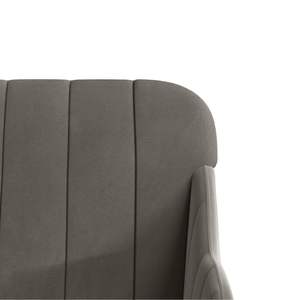 Fauteuil en velours gris foncé 100% polyester pour salon, avec structure en métal et contreplaqué, matériau moyen - Product Image 6