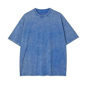 T-shirts surdimensionnés de couleur unie pour hommes, tendance, vente en gros, 100% coton - Product Image 3