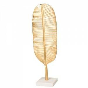 Classic Aluminum TV Cabinet Decor Leaf with <b>Marble</b> Base <b>Console</b> Cabinet Decoration Home Decor Sculpture Golden Leaf - Product Image 1