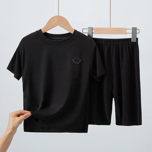 Wholesale Summer Men's Short <b>Sets</b> Custom Logo 100% Cotton 2 Piece Outfits Down Men <b>Sets</b> - Product Image 3