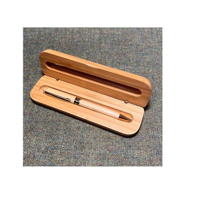 Support à stylos en bois avec fentes, personnalisable, prix compétitif, fabrication professionnelle, boîte à stylos rectangulaire en bois naturel moderne - Product Image 1