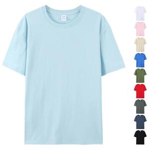 T-shirt pour homme, vert olive, col rond, manches courtes, coupe classique, tissu jersey 100% coton, respirant, couleur unie, décontracté - Product Image 5