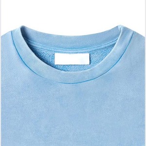 Sweat-shirt unisexe bleu clair à col rond, coupe ample, tricoté, 100% coton, pull décontracté, style automne, prix abordable - Product Image 6