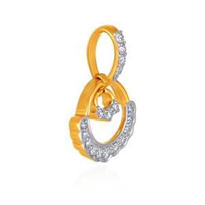 Pendentif en or jaune avec diamants ronds brillants cultivés en laboratoire, design classique, bijoux pour femmes à porter au quotidien - Product Image 2
