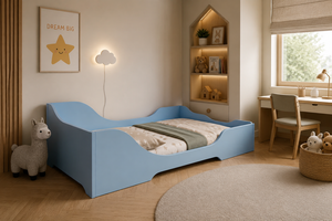 Lit pour tout-petit, taille double, design minimaliste en plastique avec rangement pour la chambre des enfants - Product Image 5