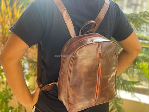 Unisexe En Cuir Vintage Sac À Dos À La Main Sac de Collège - Product Image 6