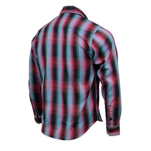 Chemise en flanelle à carreaux multicolores Urban Fusion Premium pour homme, bleu sarcelle, rouge, noir, manches longues, décontractée, boutonnée, à porter au quotidien - Product Image 2