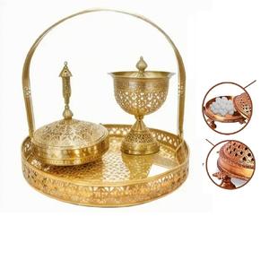 Juego de Incienso de Madera y Latón Estilo Árabe, Oud, Sándalo, Lavanda, Jazmín, Cilantro, Quemador de Incienso, Caja de Almacenamiento, para Hogar y Hotel - Product Image 1