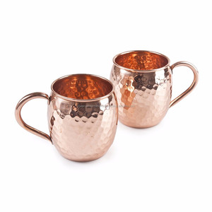 High Quality Moscow Copper Mule Mug Gift <b>Set</b> Handmade Pure Metal Tumbler Tray Straw Modern Design Coffee Beer Bar Accessories - Product Image 3